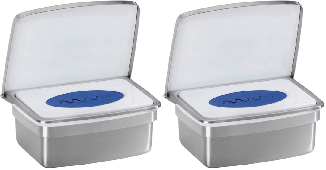 RB&G Premium Feuchttücherbox- aus hochwertigem Edelstahl/kein Austrocknen der Tücher/Halter für Feuc