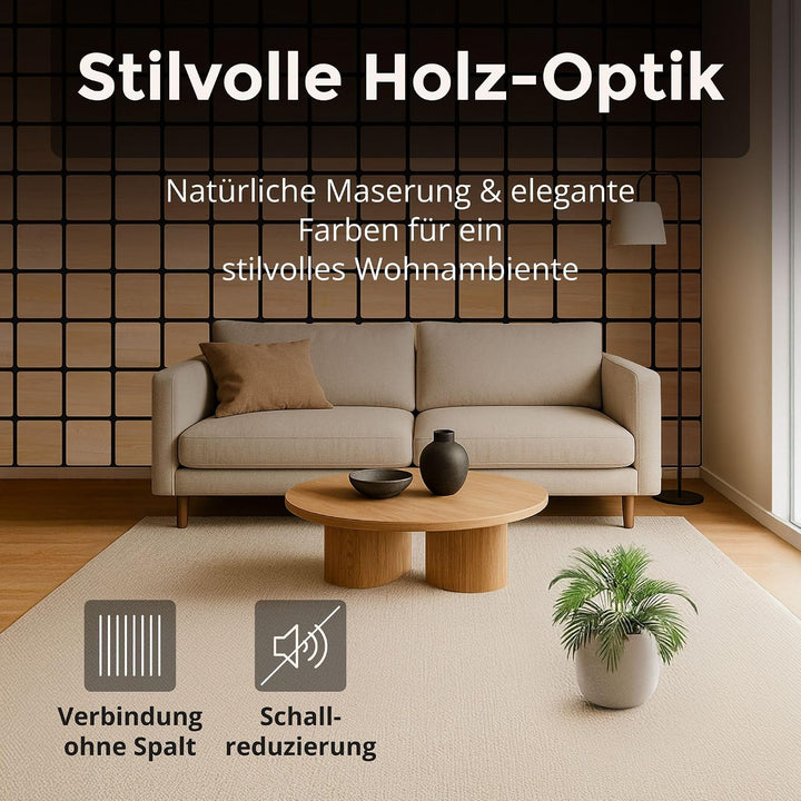 4x Akustikpaneele Holz 60x60cm mit 3D-Quadrat-Muster Eiche hell | Wandpaneele Holz für Schallschutz