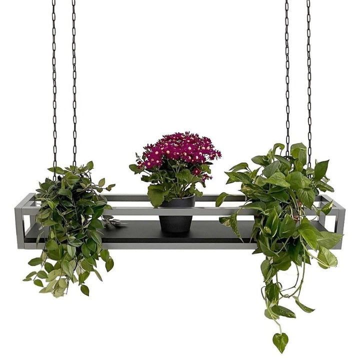 yelloo - Pflanzenregal Indoor Outdoor, Balkon Deko, Blumenständer Metall Hängendes Regal mit Ketten