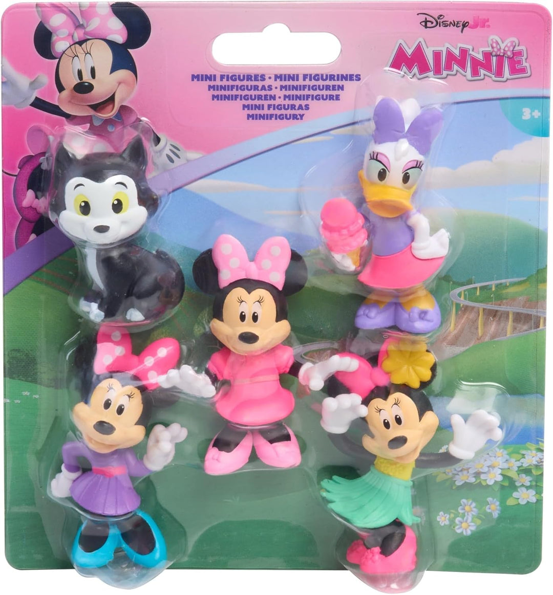 Just Play Disney Junior Minnie Mouse Minifiguren 5er-Pack, 4,3–6,9 cm grosse Sammelfiguren, Kindersp