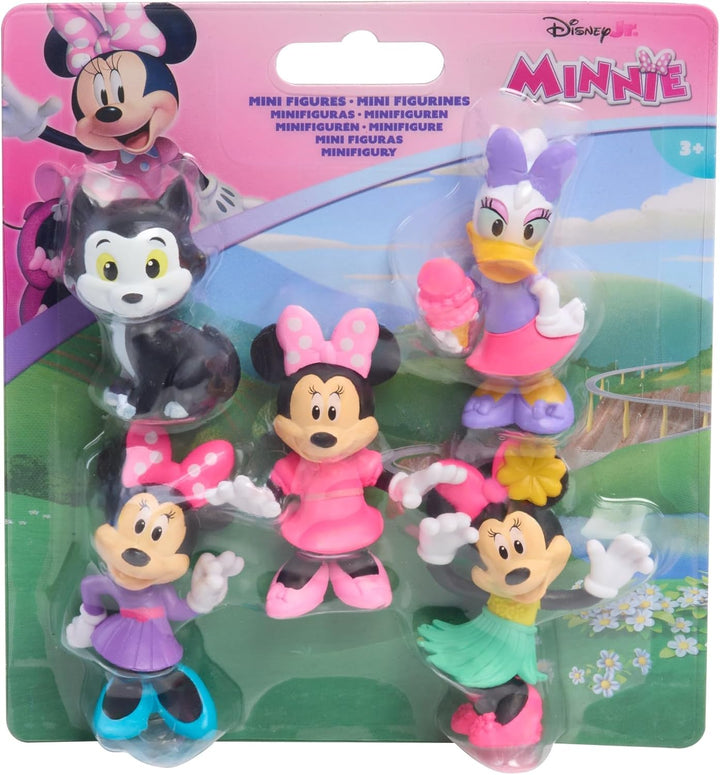 Just Play Disney Junior Minnie Mouse Minifiguren 5er-Pack, 4,3–6,9 cm grosse Sammelfiguren, Kindersp