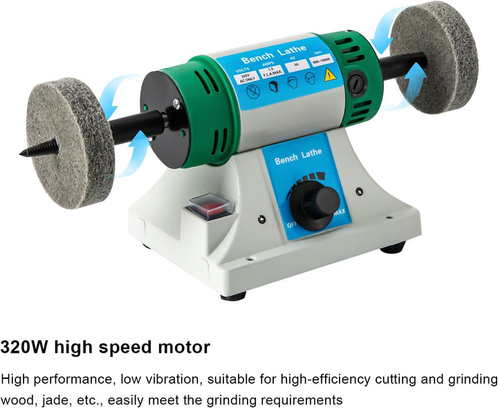 Poliermaschine Schmuck 320 W Schleifmaschine Tischpolierer 800-10000 rpm Tisch Poliermaschine für Sc