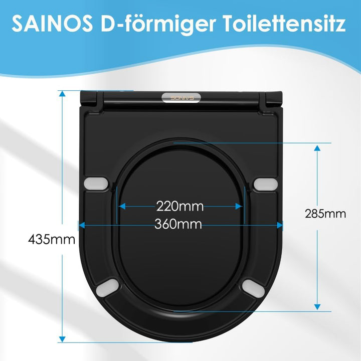 Duroplast-Toilettensitz, D-Förmiger Toilettendeckel Mit Soft-Close-Mechanismus, Edelstahlscharnier,