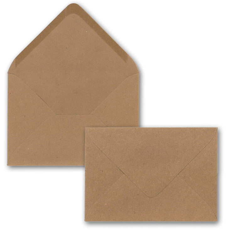150 x Kraftpapier Umschläge DIN C5 Braun - 22,5 x 15,7 cm ohne Fenster 120 g/m² - Vintage Briefumsch