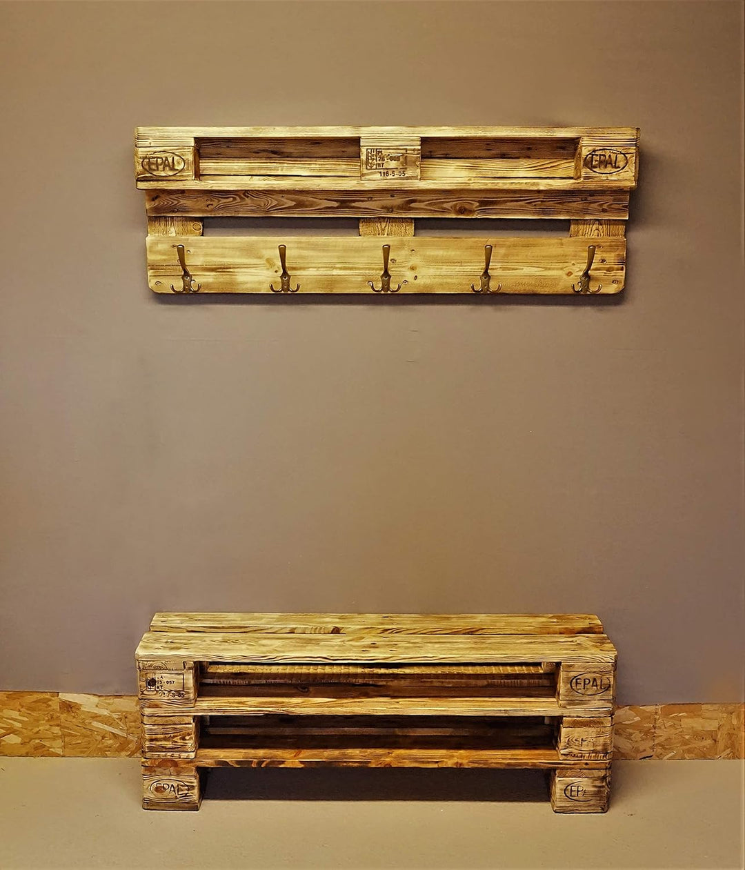 daves redesign Schuhregal Holz Vintage aus Paletten/Schuhschrank aus Europaletten/Ablage/Garderobe V