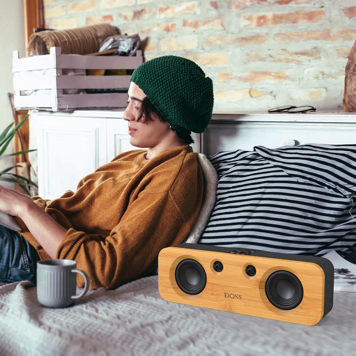 DOSS SoundBox H200 50W Heim-Bluetooth-Lautsprecher mit Dual 3,5-Zoll-Tieftönern, Zwei 2,5 cm Hochtön