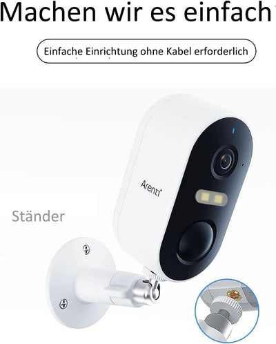 ARENTI Kabellose Sicherheitskamera Aussen, 1080P 2,4G WLAN Akku Überwachungskamera Aussen, IP Kamera