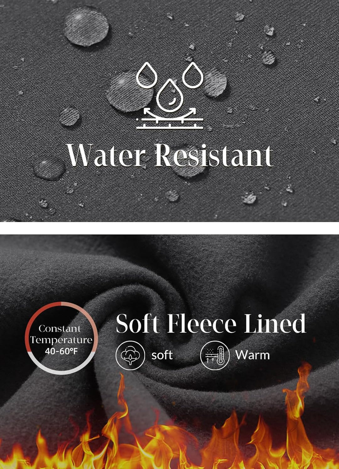 baleaf Thermo Hose Damen Thermo Leggings mit Taschen Wanderhose Wasserabweisend Bootcut Leggings Sch