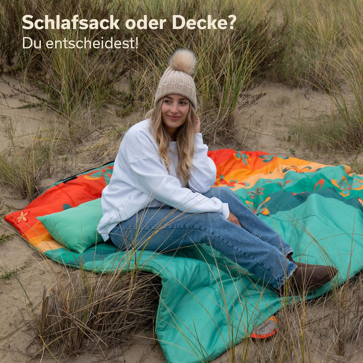 Skandika Deckenschlafsack Sovro | Schlafsack Outdoor für Erwachsene, 3 Jahreszeiten, als Doppelschla