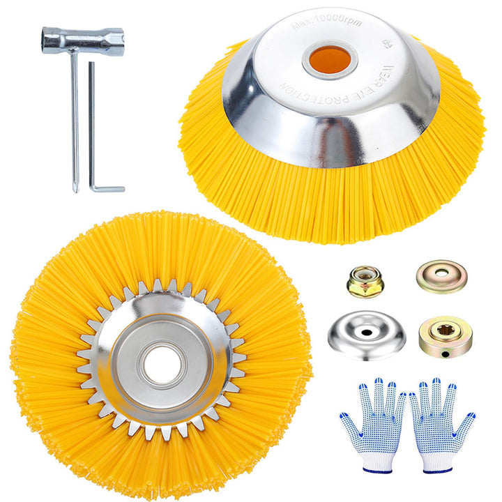 2 PCS Nylon-Unkrautbürste für Motorsense,6 Zoll+6 Zoll 25,4 mm Wildkrautbürste Weed Brush,Hochwertig