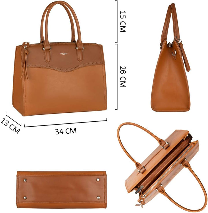 David Jones - Damen Grosse Handtasche - Frauen Henkeltasche PU Leder - Tote Shopper Bag Elegante - S