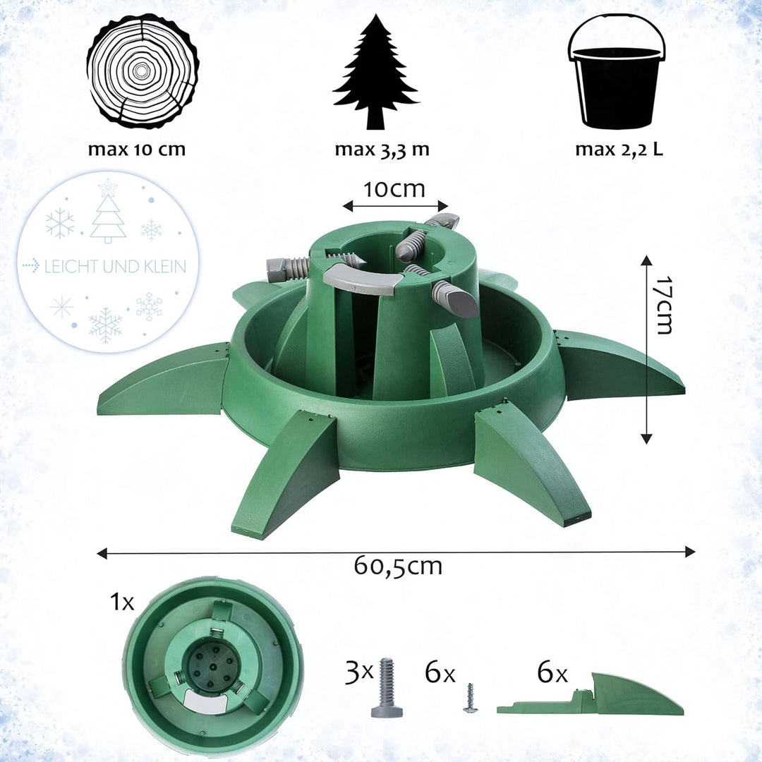 KADAX Weihnachtsbaumständer mit Wassertank, moderner Christbaumständer aus robustem Kunststoff für B