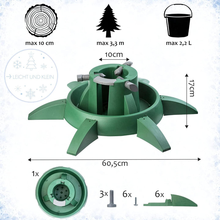KADAX Weihnachtsbaumständer mit Wassertank, moderner Christbaumständer aus robustem Kunststoff für B