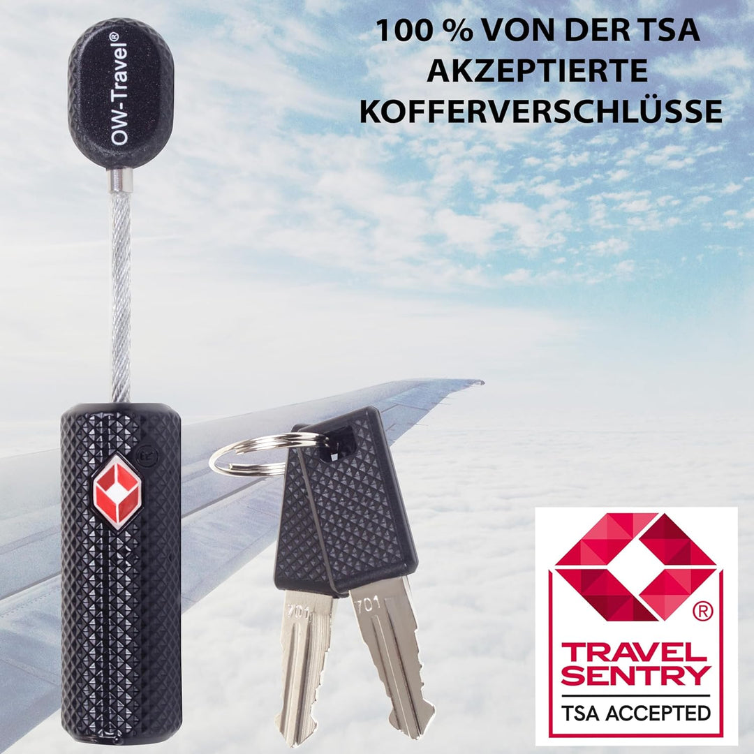 Kabel Schloss mit Schlüssel Kofferschloss Vorhängeschloss Gepäckschloss Sicherheitsschloss Schlüssel