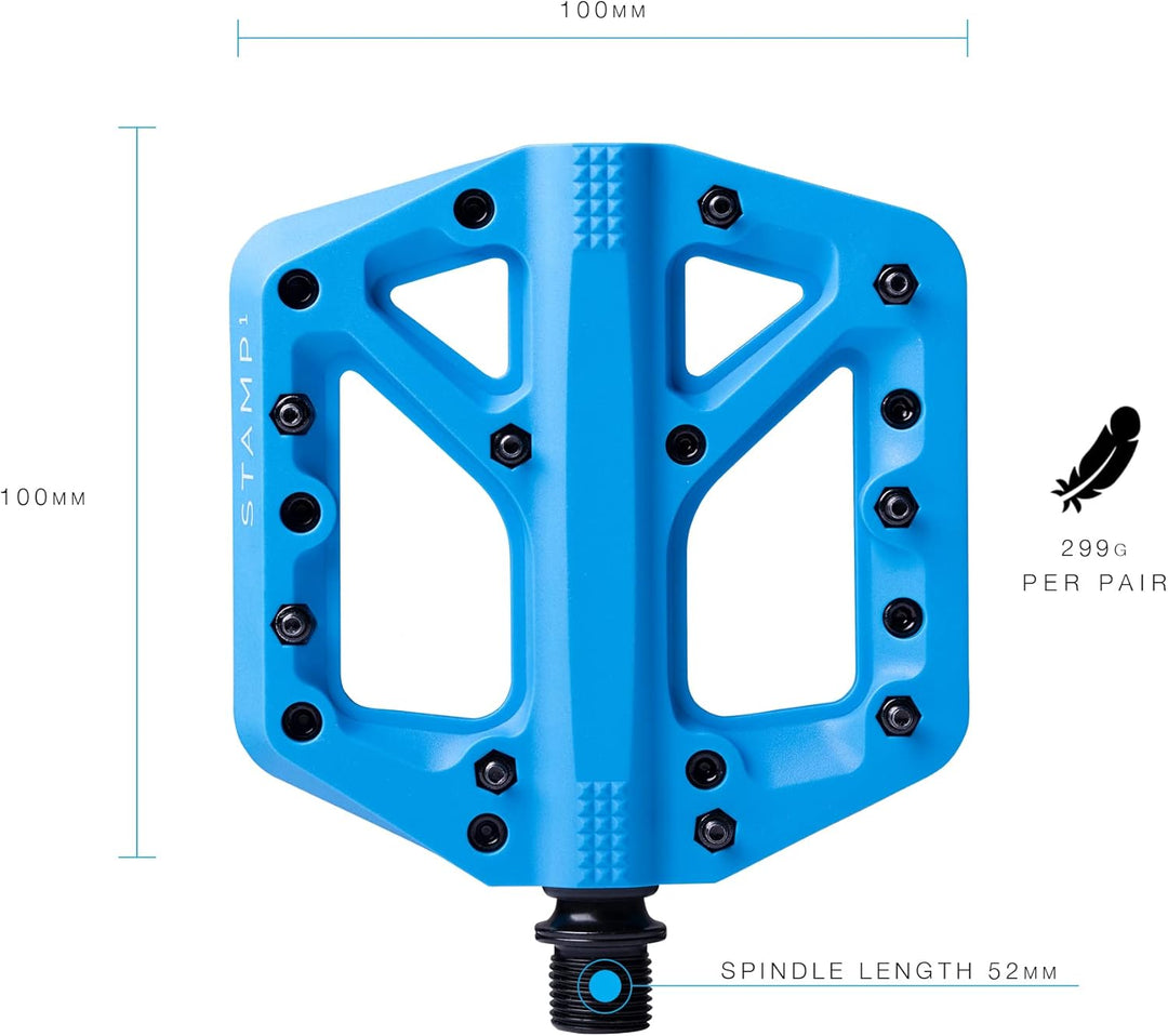 Crankbrothers Stamp Flat BMX/MTB Fahrradpedal – Plattform-Fahrradpedal, minimales Profil, Verstellba