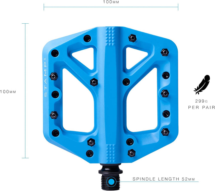 Crankbrothers Stamp Flat BMX/MTB Fahrradpedal – Plattform-Fahrradpedal, minimales Profil, Verstellba