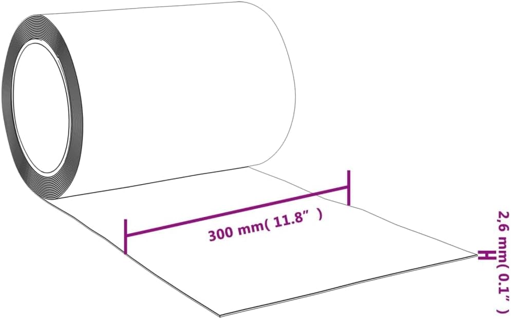 Hothingwell Rolle mit Streifen aus PVC, 300 mm x 3 mm, weiches Band, leicht zu schneiden, staub- und
