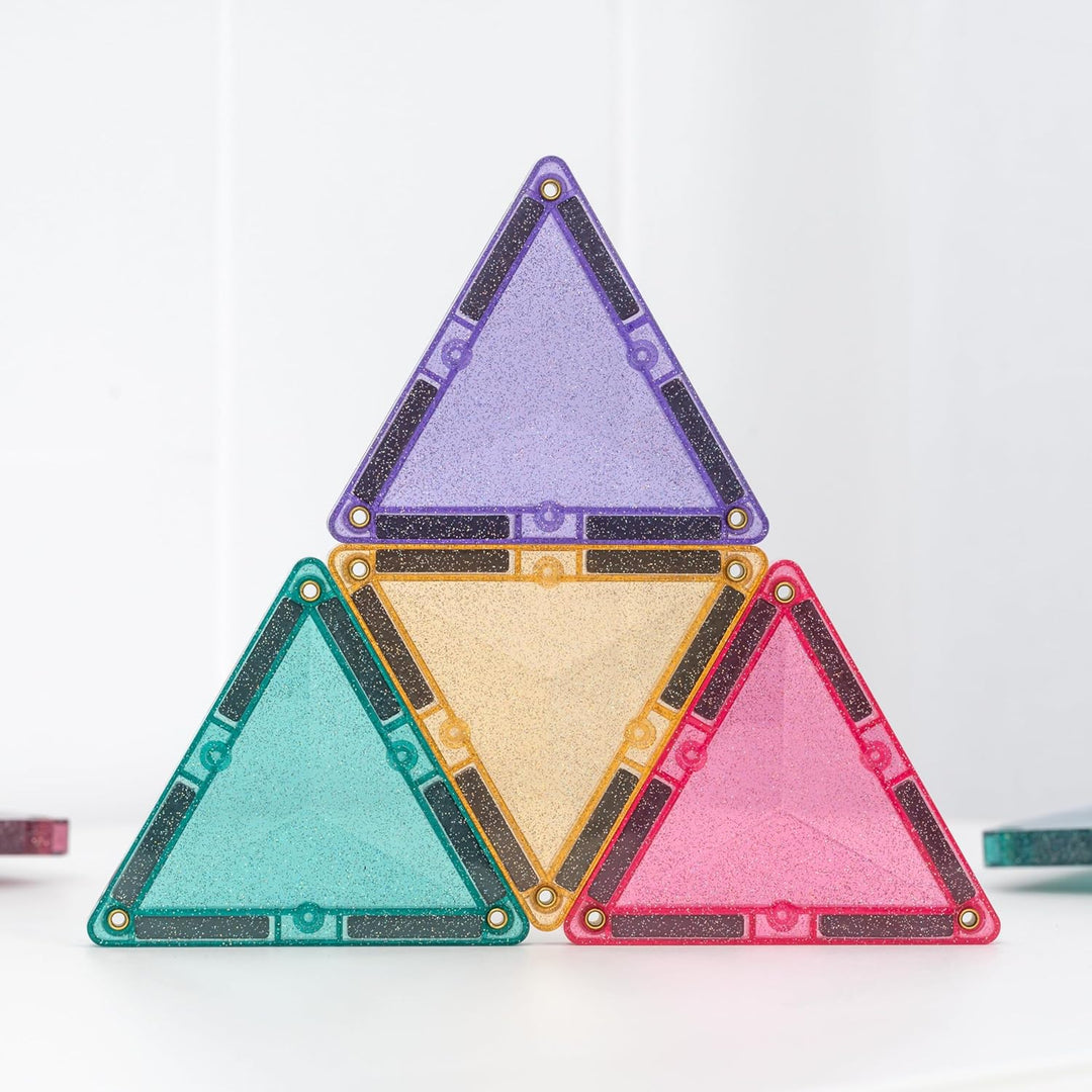 CONNETIX Magnetische Fliesen Glitzer Schloss Paket, 48 Stück