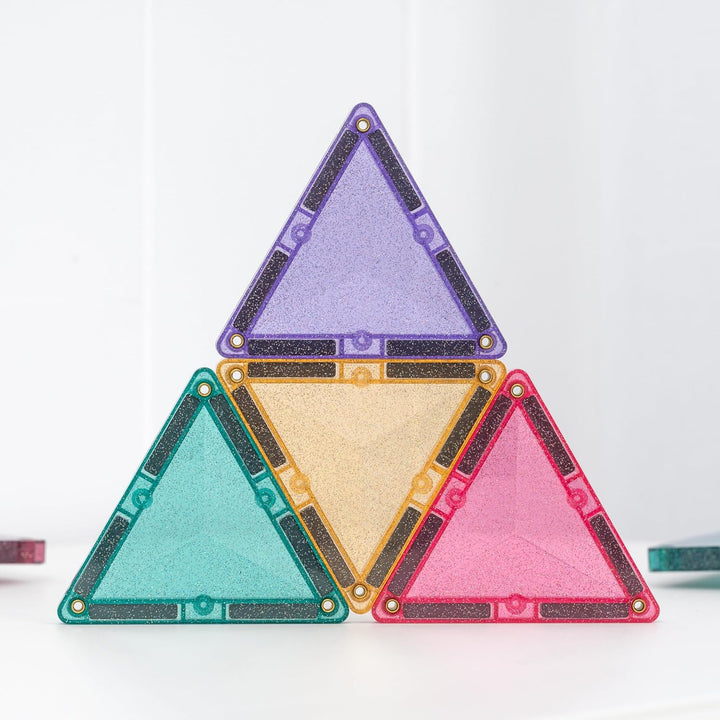 CONNETIX Magnetische Fliesen Glitzer Schloss Paket, 48 Stück