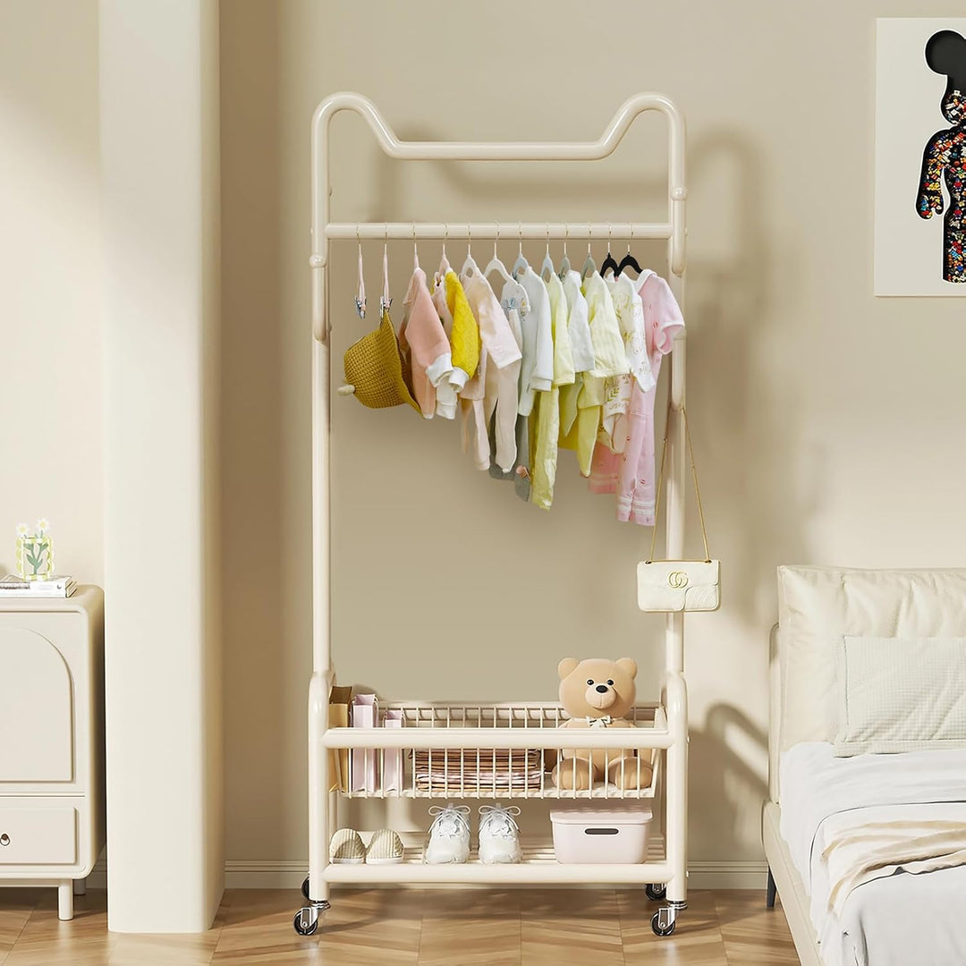 ManGotree Kinder-Rockbügel, 28 Pack Baby-Samtbügel mit beweglichen Clips, rutschfeste Hosenbügel, 30