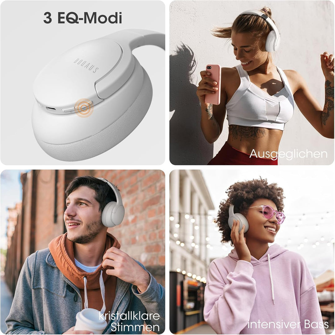 DOQAUS Kopfhörer Kabellos Bluetooth Bis zu 90 Std,Bluetooth Kopfhörer Over-Ear mit 3 EQ-Modi, HiFi S