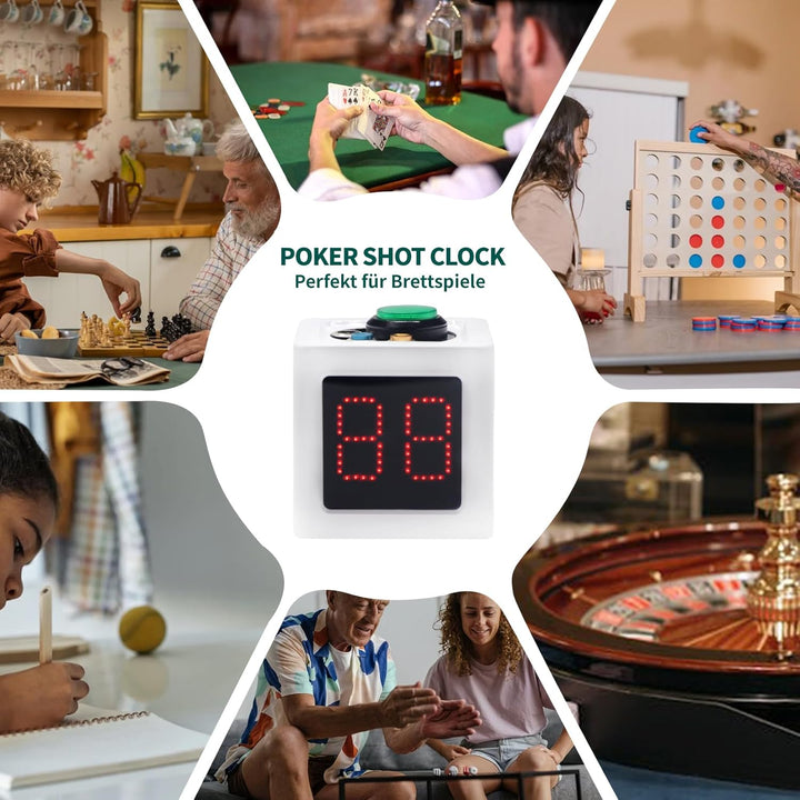 Poker Shot Clock, Sekunden-Countdown-Timer für Poker/Casino/Schachturniere, 20/30 Sekunden und benut