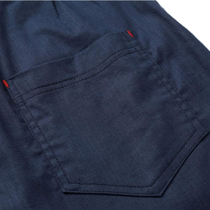 JustSun Kurze Hosen Herren Leinen Shorts Leicht Atmungsaktiv mit Tunnelzug S Schwarz, S Schwarz