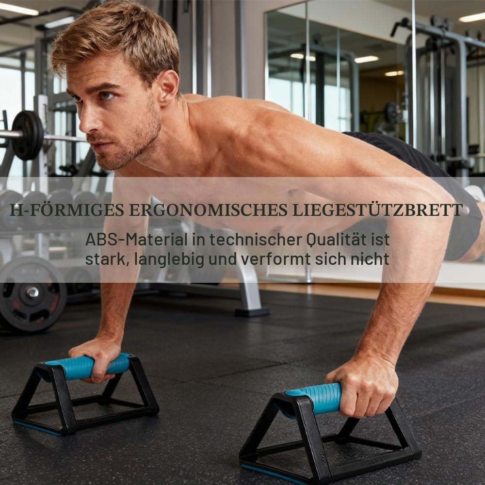 2 x Liegestützgriffe mit Silikongriff Rutschfester Basis, Tragfähigkeit 110kg, Liegestützbrett, Trag