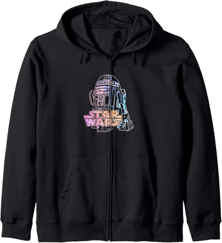 Star Wars R2-D2 Neon Line Portrait & Classic Logo Kapuzenjacke