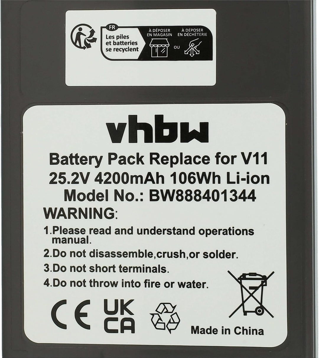 vhbw Akku kompatibel mit Dyson V15 Detect Total Clean SV22, V15s Submarine Staubsauger Dunkelgrau (4