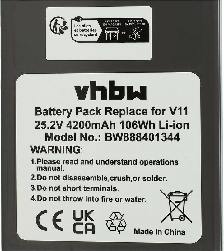 vhbw Akku kompatibel mit Dyson V15 Detect Total Clean SV22, V15s Submarine Staubsauger Dunkelgrau (4