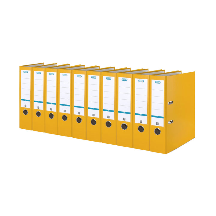 Elba Ordner A4, smart Pro, 8 cm breit, Kunststoff aussen, gelb, 10 Stück gelb A4, breit, gelb A4, br