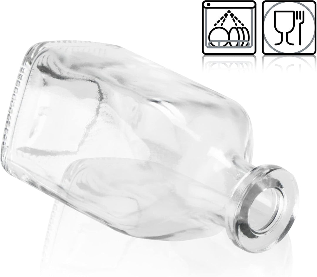 COM-FOUR® 6x Glasflasche 120 ml mit Korken - leere Flasche mit Korkenverschluss - Glasbehälter zum B