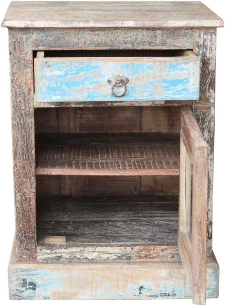 GURU SHOP Vintage Beistellschrank, Kommode, Nachttischschrank, Flurschrank mit Schubfach - Modell 2a