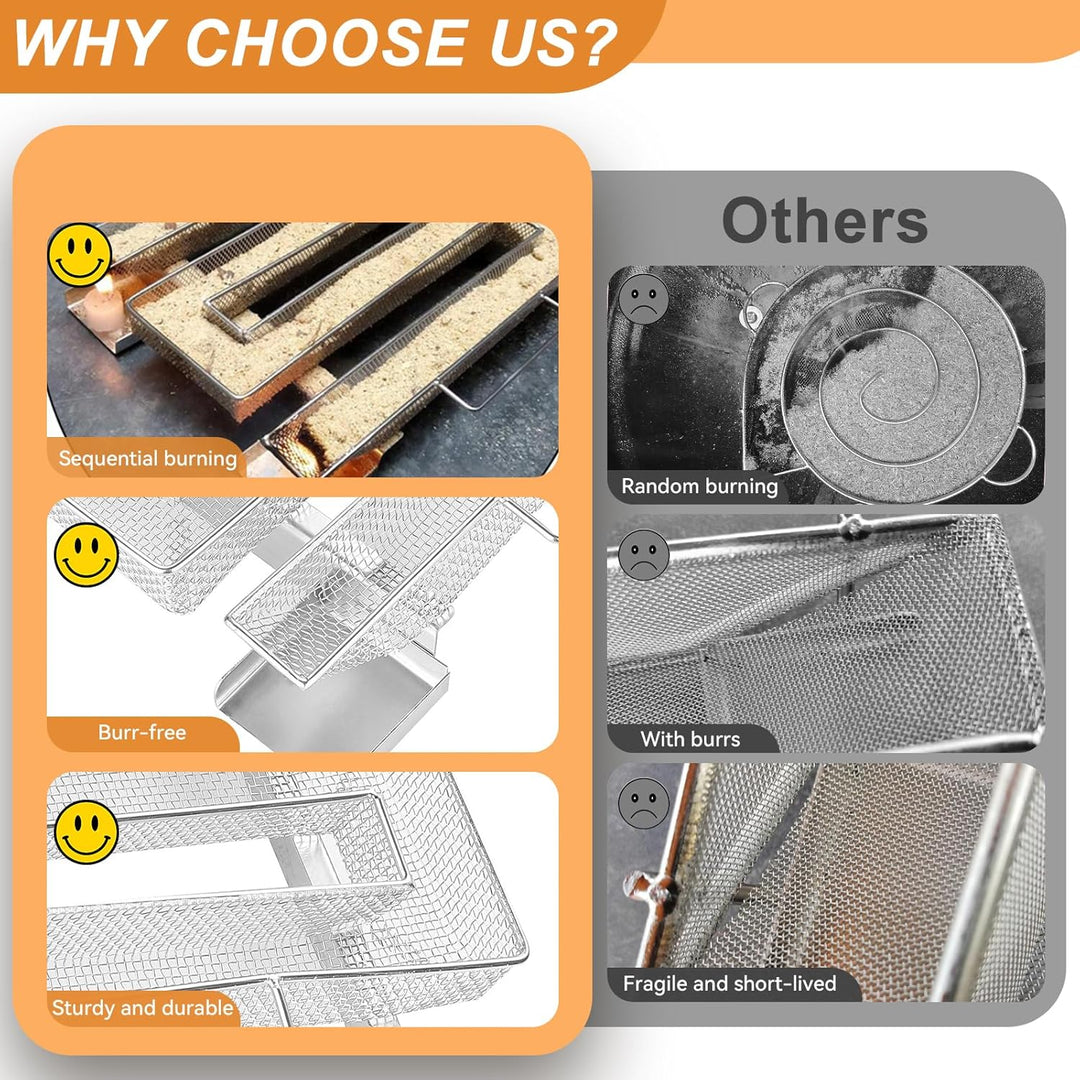 UMIWE Kaltrauchgenerator, Edelstahl Räucherschnecke, Räucherspirale Mit Griff Kaltrauchgenerator für