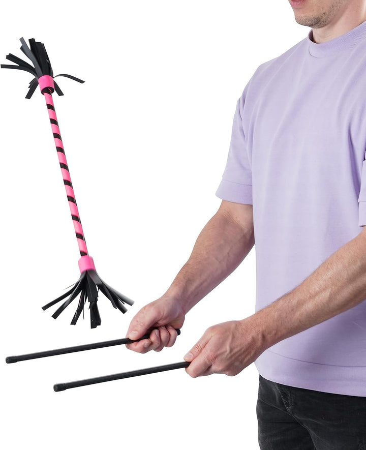 Diabolo Freizeitsport Flowerstick Basic (pink) - UV reaktiver Flower Stick mit 2 Glasfaser Handstäbe