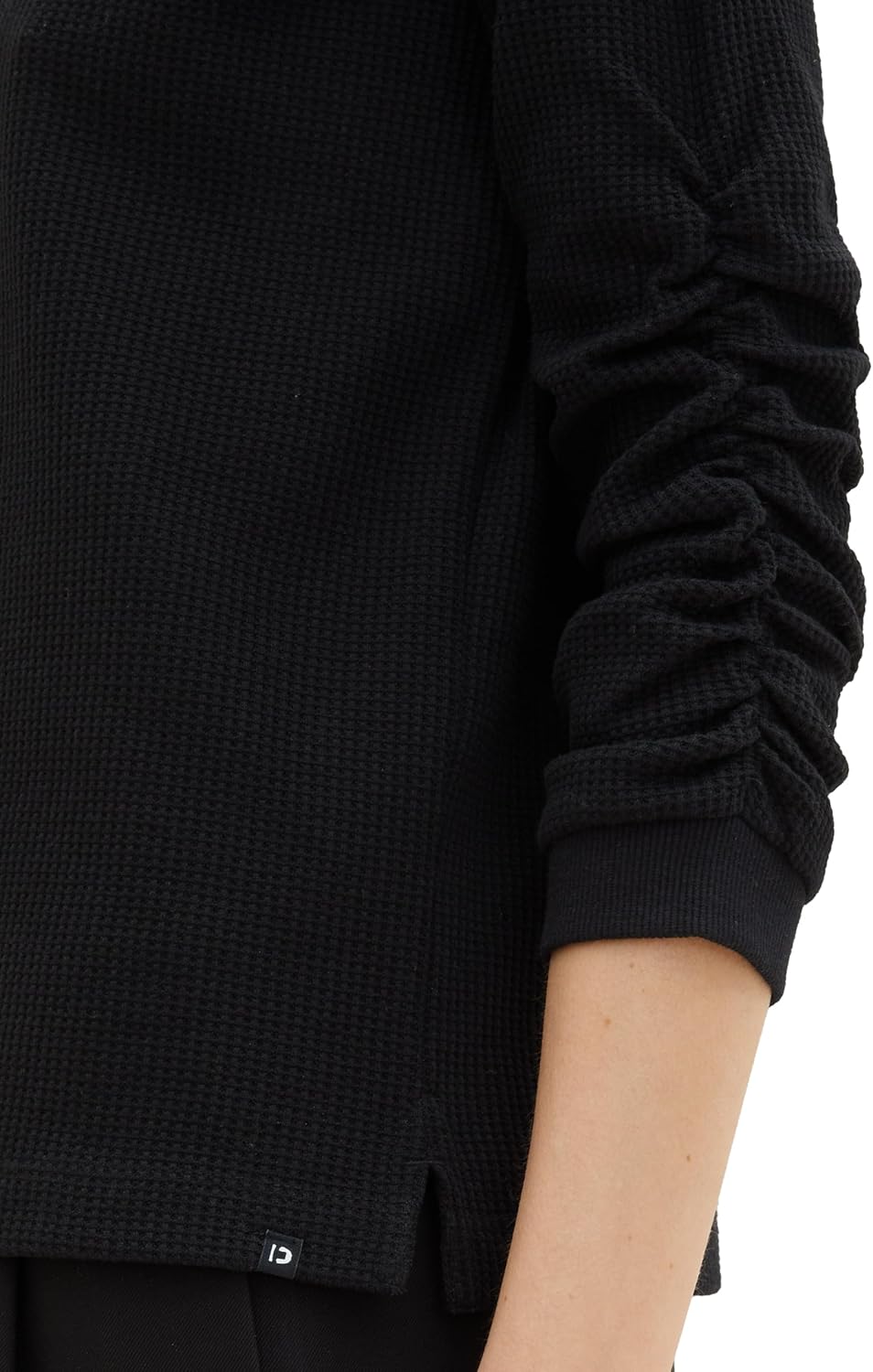 Tom Tailor Denim Damen 1034290 Sweatshirt mit Raffarm (1er Pack) S 14482 - Deep Black, S 14482 - Dee