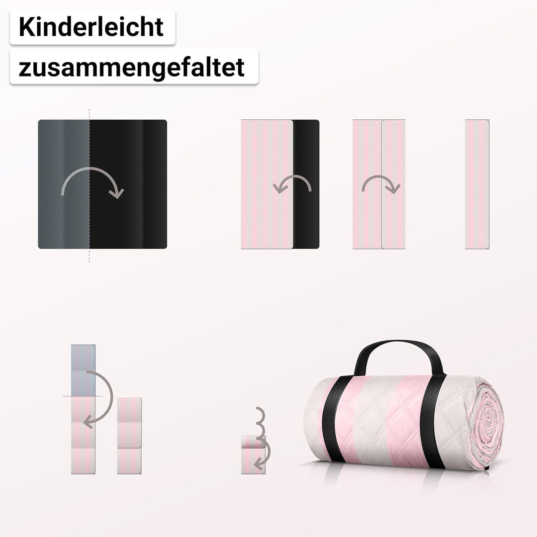 HOEL Picknickdecke 200x200 cm wasserabweisend + isoliert - Strandmatte gepolstert XXL - Picknickdeck