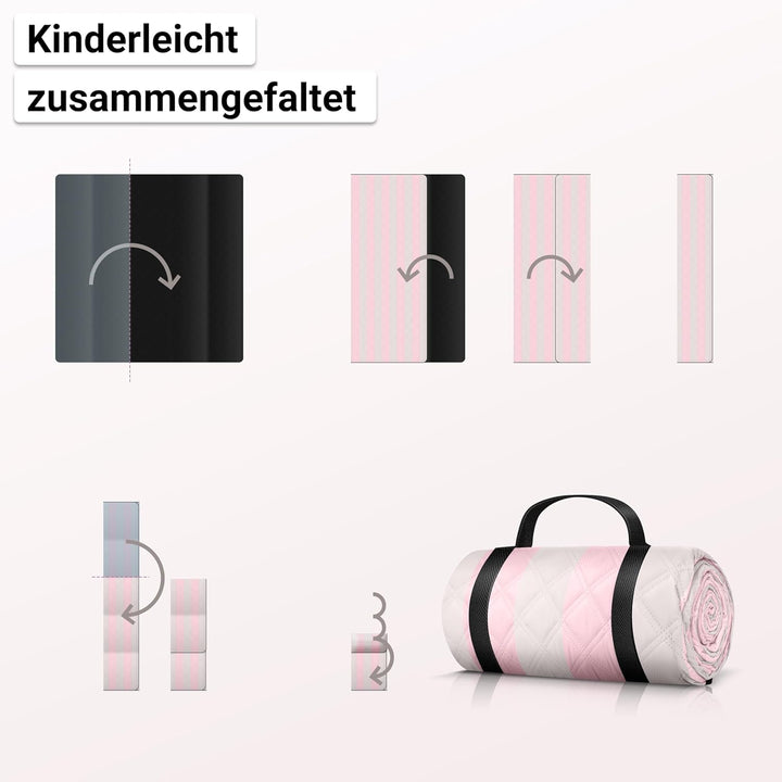 HOEL Picknickdecke 200x200 cm wasserabweisend + isoliert - Strandmatte gepolstert XXL - Picknickdeck