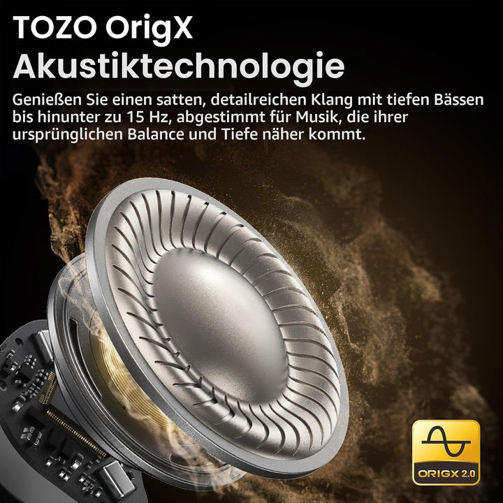 TOZO NC9 In Ear Kopfhörer Kabellos Bluetooth 5.3 mit Hybrid Active Noise Cancelling, 6 Mikrofone für
