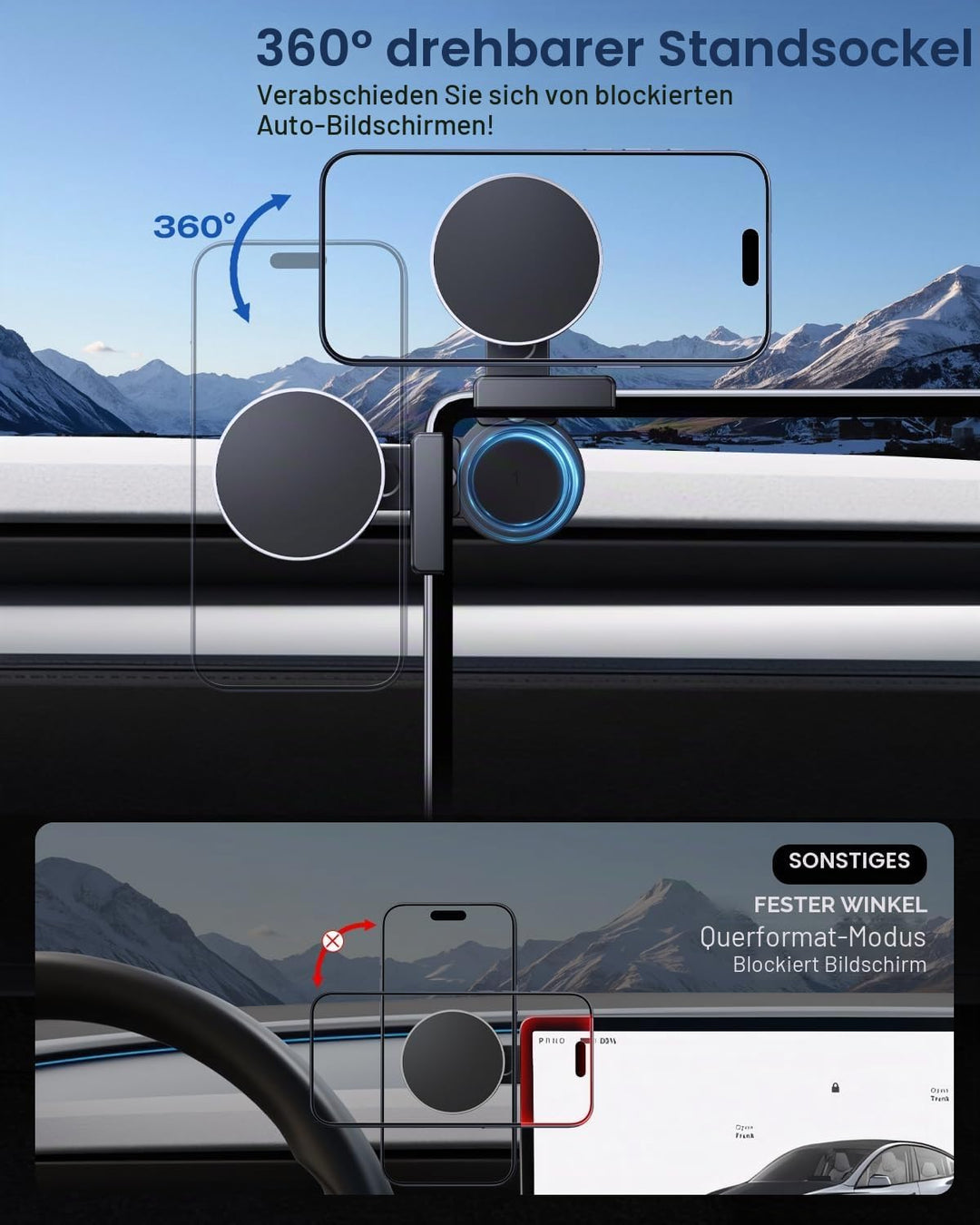 Handyhalterung für Cupr 12,9 Zoll Display, Cupra Formentor, Leon MK4, Born, Terramar 2024-2026 Magne
