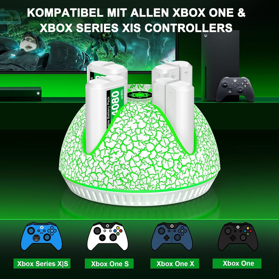 4 Stück 4080mWh Akku für Xbox One/Xbox Series X&S Controller, Xbox Controller Akku kompatibel mit Xb