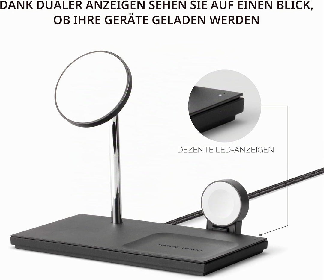 Native Union Snap 3-in-1 Magnetic Wireless Charger - Ladestation für iPhone 14/13 / 12 &amp; Watch Ultra