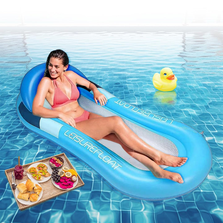 Aufblasbare Wasserhängematte, Luftmatratze Pool Hängematte mit Mesh Tragbare Aufblasbares Schwimmend