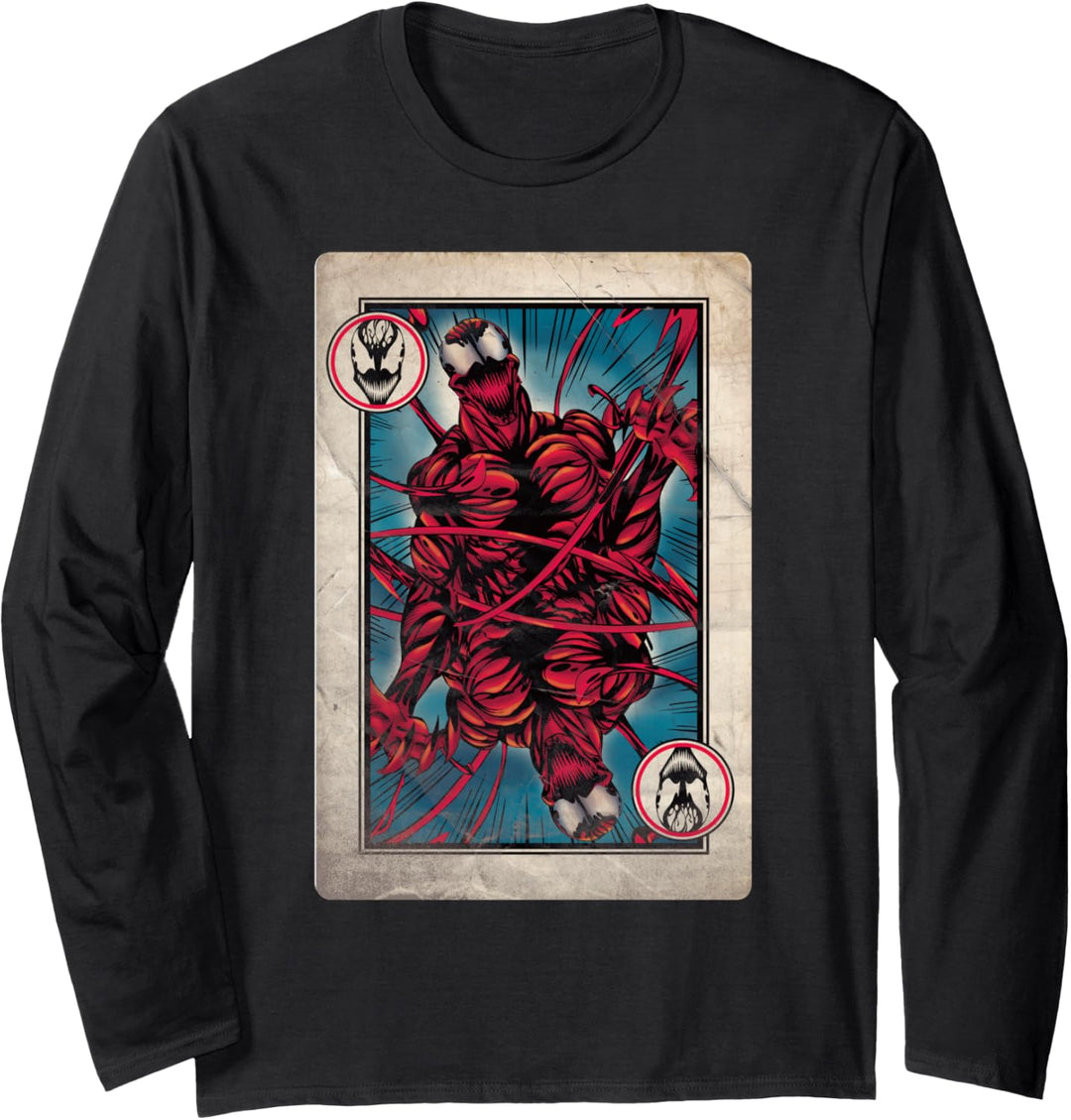 Marvel Carnage Vintage Comic Playing Card Langarmshirt