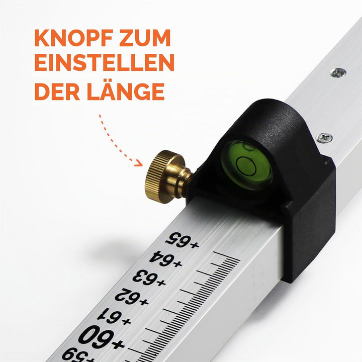 Teleskop Nivellierlatte, Laser-Grade-Stab mit Schnellverschlussschieber für Laserempfänger,7,9ft/2,4