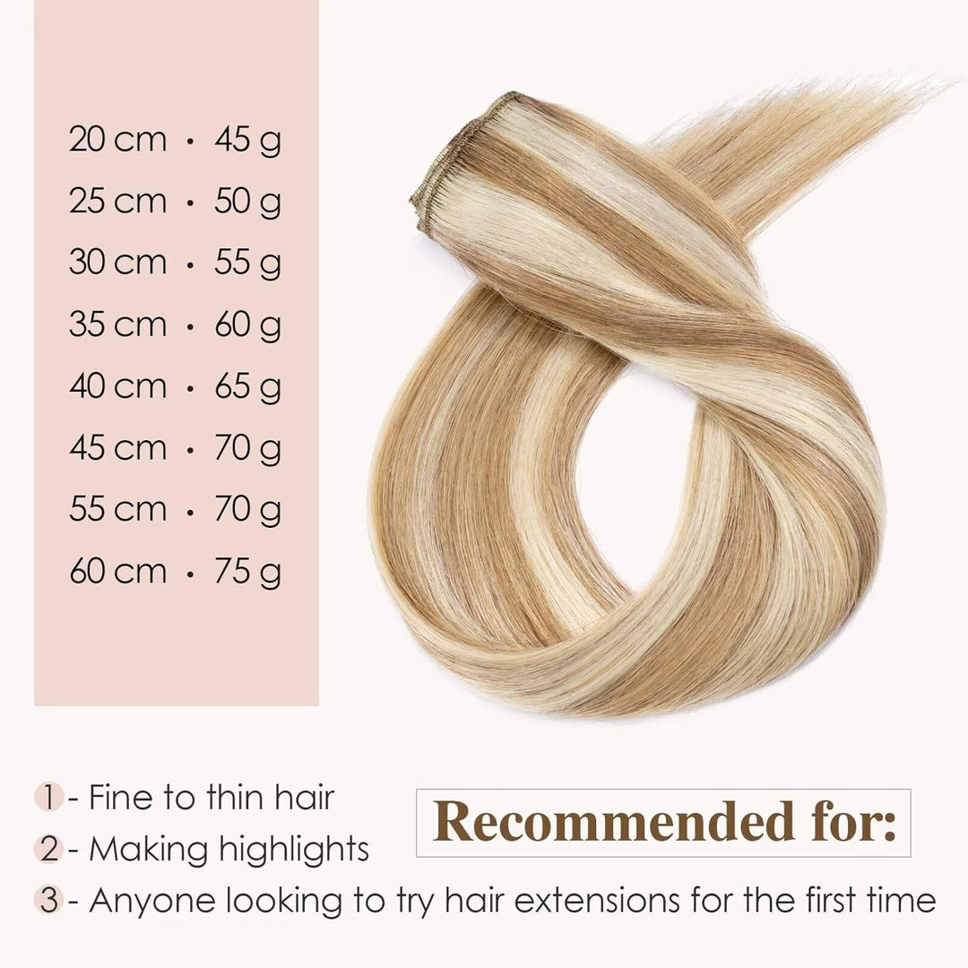 TESS Clip in Extensions Echthaar, 8pcs Clip in Haarverlängerung Remy Echt Haare Natürliche 18 Clips