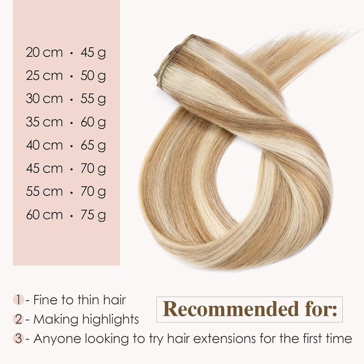 TESS Clip in Extensions Echthaar, 8pcs Clip in Haarverlängerung Remy Echt Haare Natürliche 18 Clips