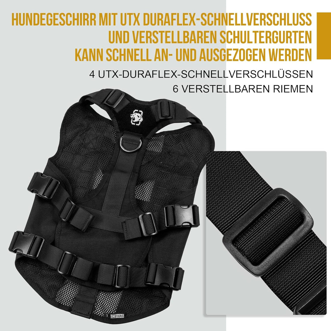 OneTigris No-Pull Hundegeschirr, AIRE MESH Einstellbar Sicherheitsgeschirr Ultra Atmungsaktiv für Gr