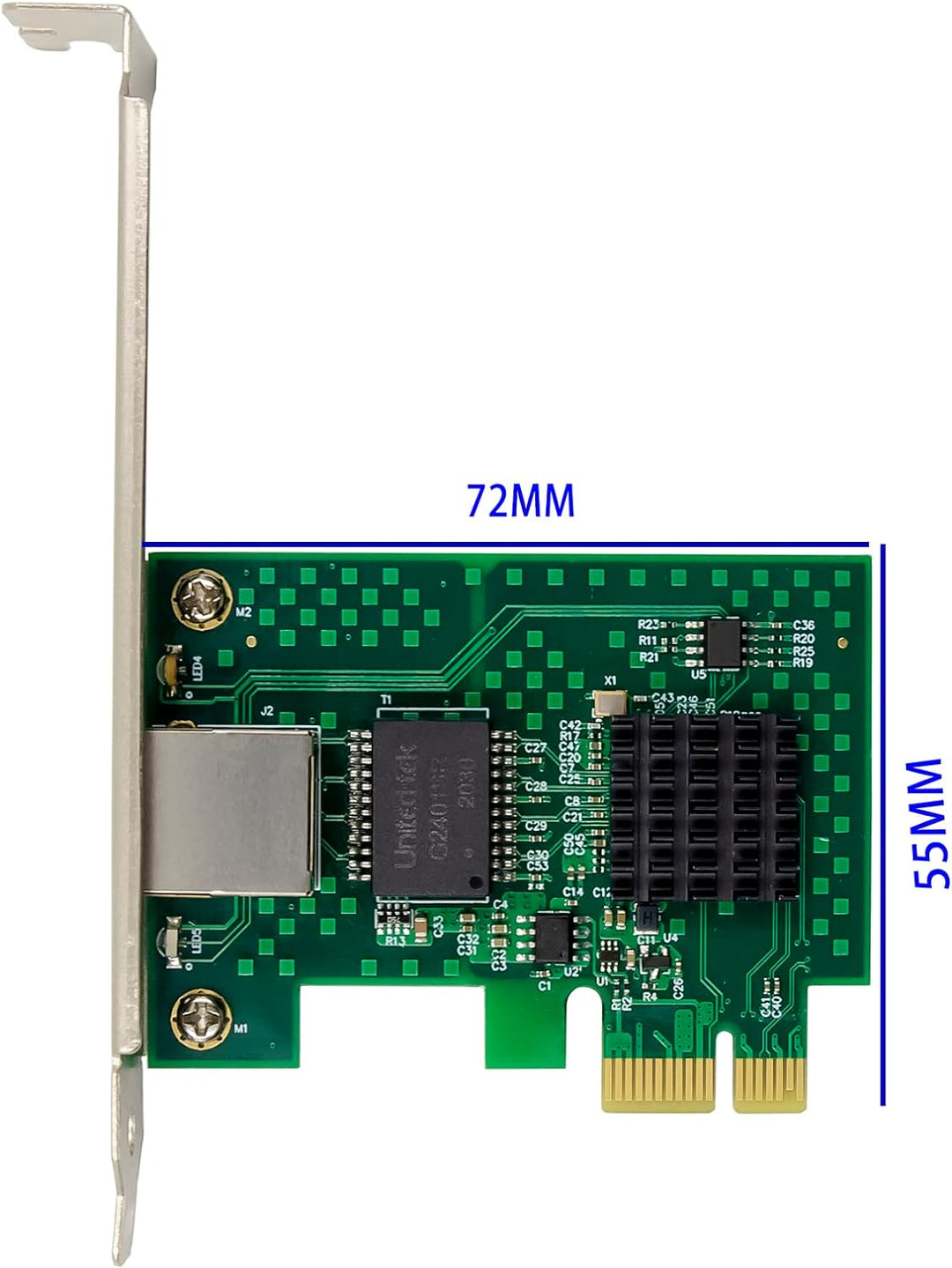 2,5 GBase-T PCIe 3.1 Netzwerkadapter mit Intel I225-V + 91 cm Cat8 Ethernet-Kabel 2500/1000/100 Mbps